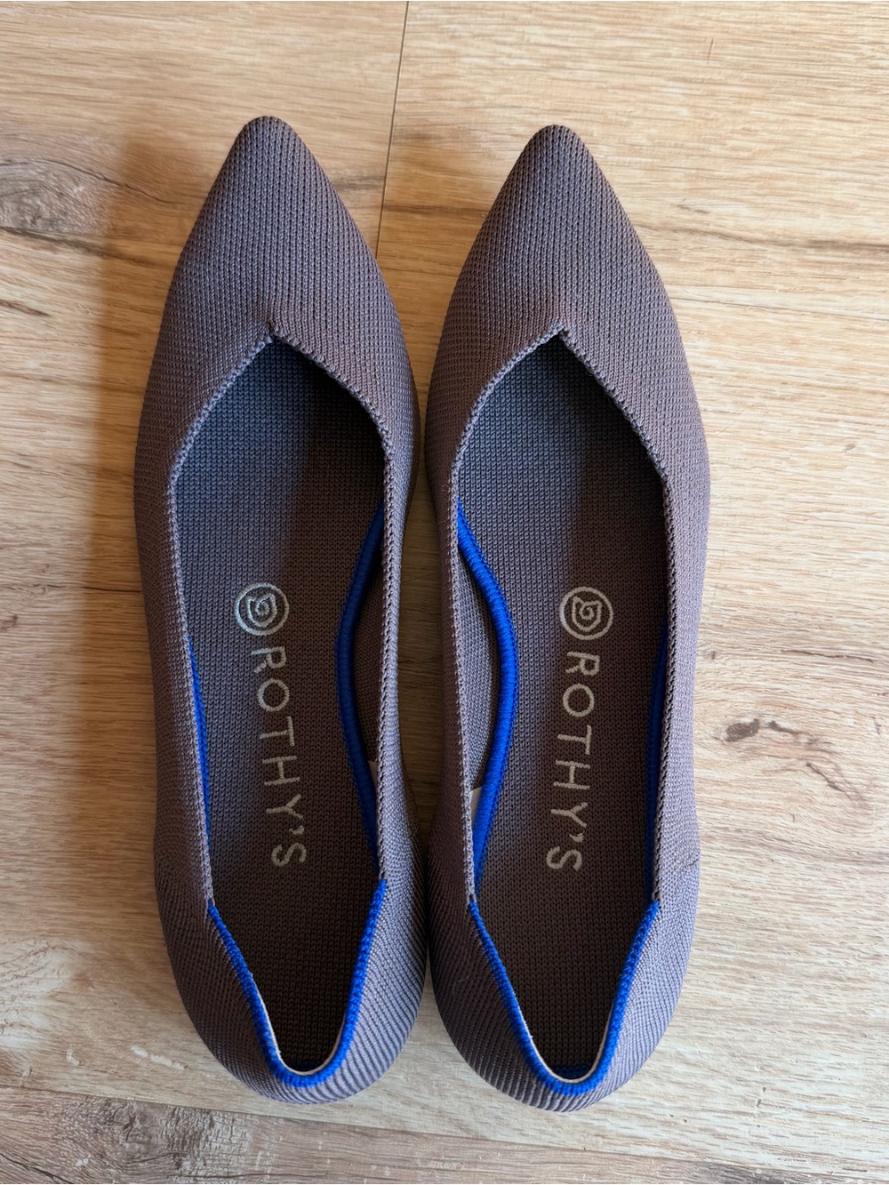 Rothy's Women's Pointed V-Neck Flats in Taupe